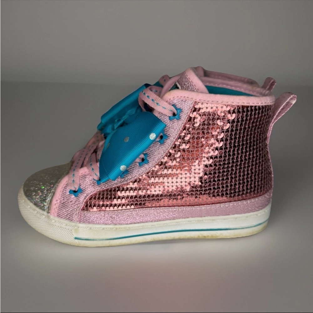 Girls Size 13 JoJo Siwa High-Top Glitter Sequins Sneakers - Picture 4 of 10
